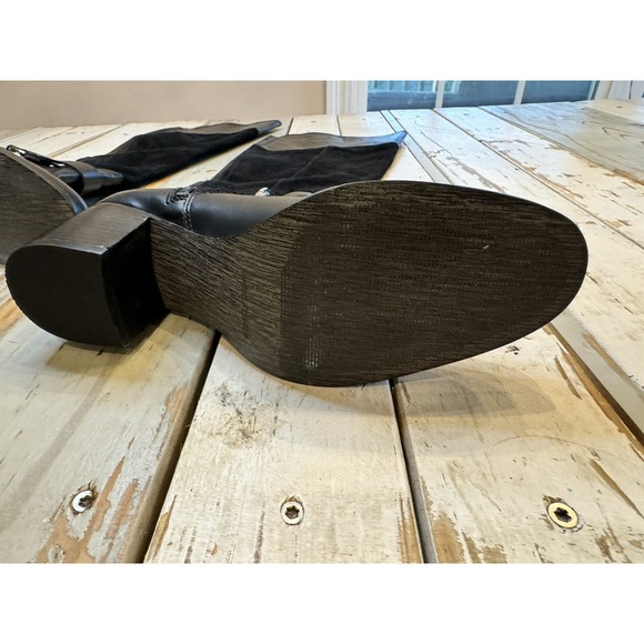 Marc Fisher Over Knee Riding Boots Editer Women's Size 9 Black Leather Worn Once - Picture 3 of 16